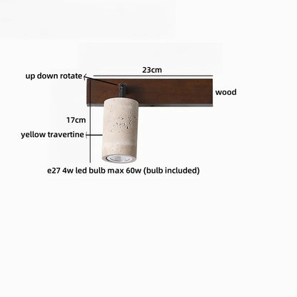 Élodie Travertine Glass Wall Sconce Lamp