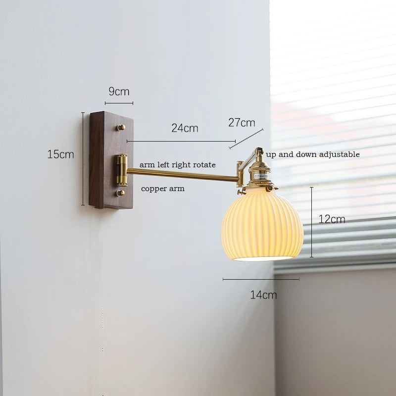 Lucienne Rotating Arm Wall Lamp Pull Chain