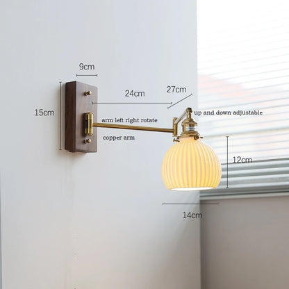 Lucienne Rotating Arm Wall Lamp Pull Chain