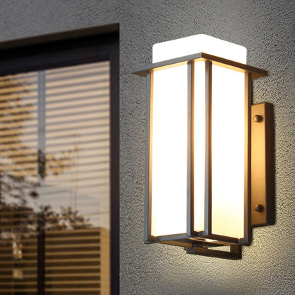 Claire Outdoor Black Frosted Glass Wall Lamp Waterproof