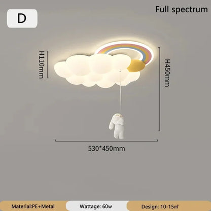 Élodie Nordic Cloud LED Ceiling Light Kids Room Modern