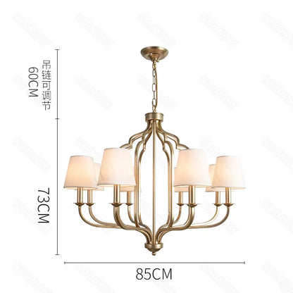 Éloise Retro Iron Fabric Shade Chandelier Ceiling Light