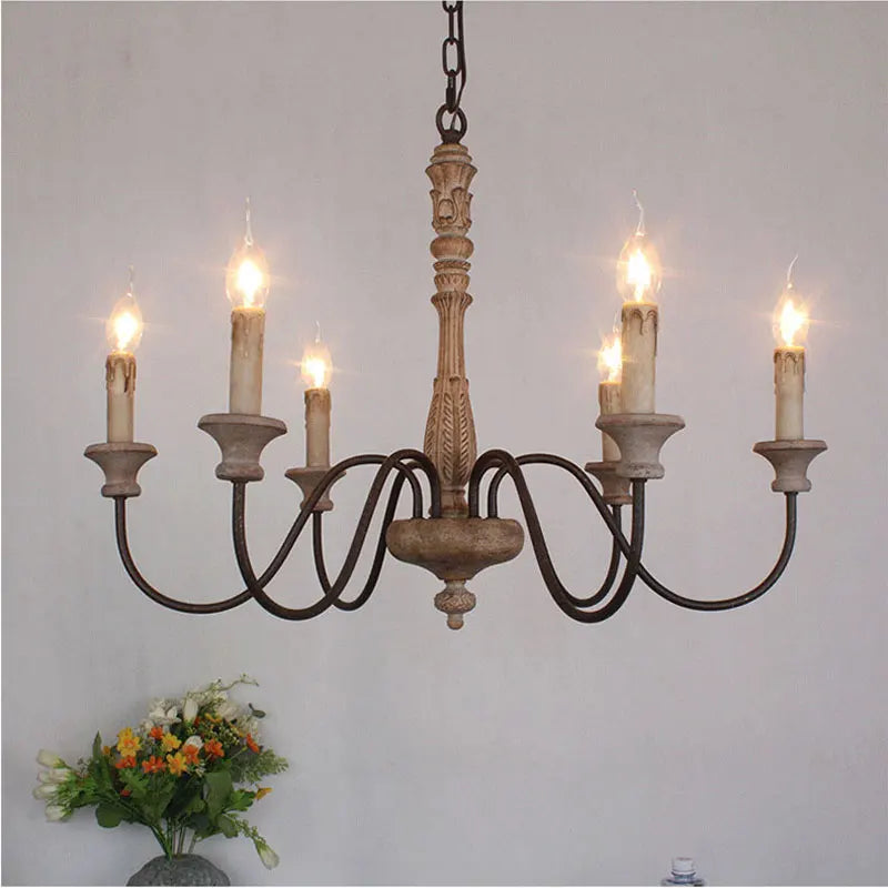 Élodie Vintage Wooden Pendant Light for Living & Dining Spaces