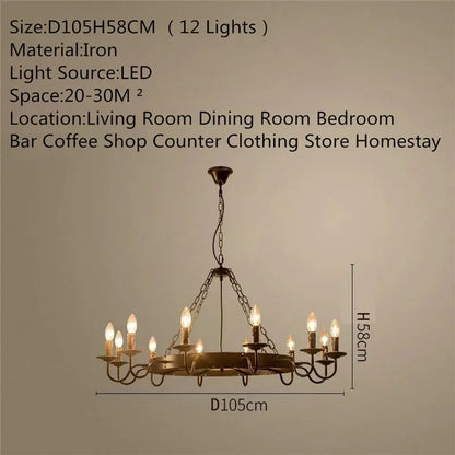 Camille Vintage Crystal Industrial Chandelier Ceiling Light
