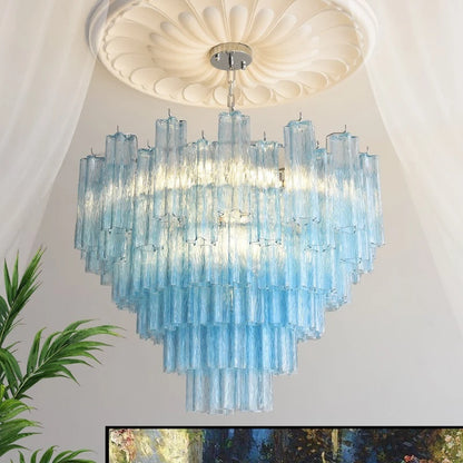 Camille Murano Glass Round Crystal Pendant Light Vintage Ceiling Lamp