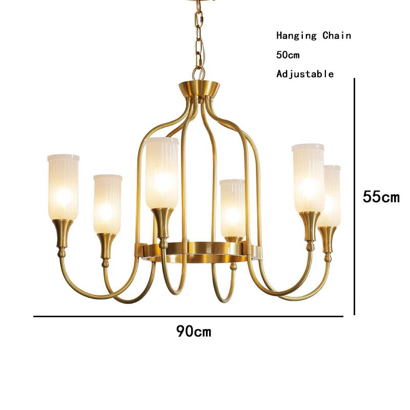 Aurélie Brass Cottage Ceiling Chandelier Light