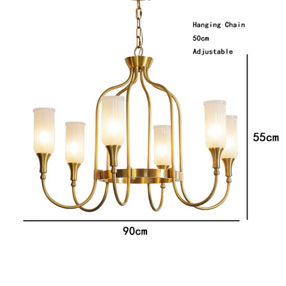 Aurélie Brass Cottage Ceiling Chandelier Light