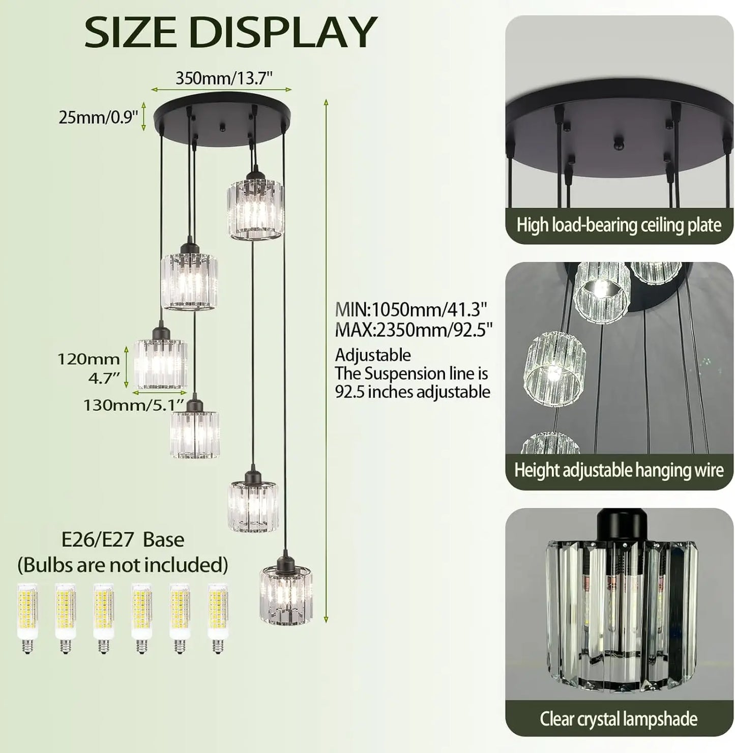 Madeleine Crystal Raindrop Long Pendant Chandelier Light