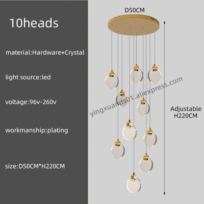 Anastasia Crystal Staircase Pendant Chandelier for Luxury Loft Spaces