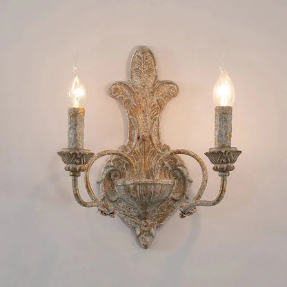 Sophie French Antique Dual Head Iron Wall Lamp E14 Retro Sconce