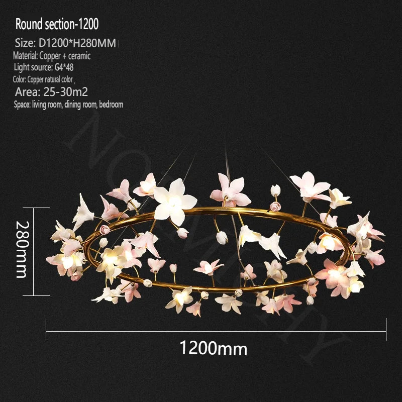 Celestia Luxury Ceramic Flower Chandelier