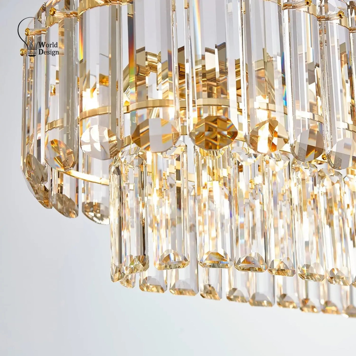 Geneviève Gold Crystal Dining Chandelier