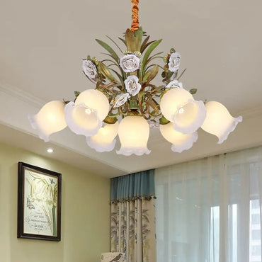Amélie Floral Ceramic Glass Pendant Light