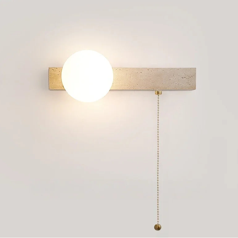 Élodie Travertine Glass Wall Sconce Lamp