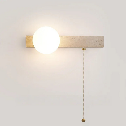 Élodie Travertine Glass Wall Sconce Lamp