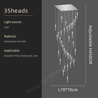 Amélie Crystal Ring Staircase Chandelier