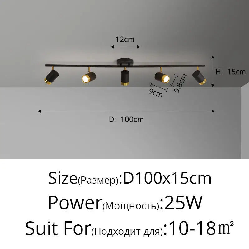 Élise Modern Black & White LED Ceiling Spotlight Lamp