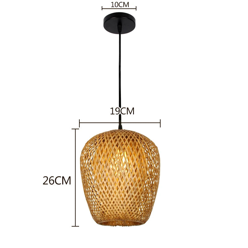 Élise Bamboo Hand-Knitted Pendant Lamp E27 Japanese Style Light