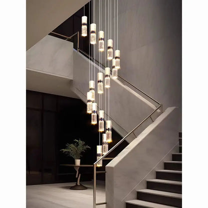 Isabelle Luxury Long Crystal LED Pendant Chandelier