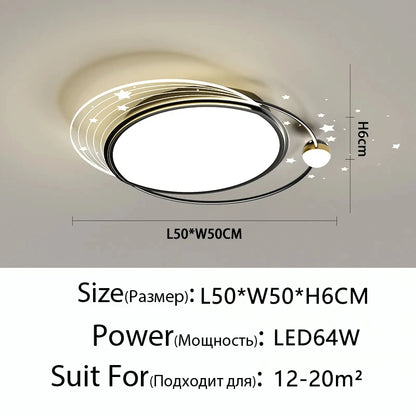 Sophie Modern Gold LED Ceiling Lamp Remote Dimmable Living Bedroom Light