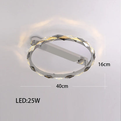 Élodie 2025 Modern Ring Crystal LED Dimmable Ceiling Chandelier Silver Decor Light