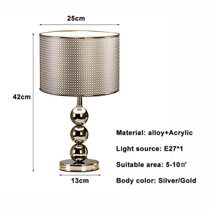 Élise Modern Fashion Alloy Acrylic Bedside Table Lamp E27 Desk Light