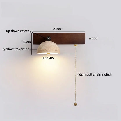 Émilie Travertine Stone Wall Light