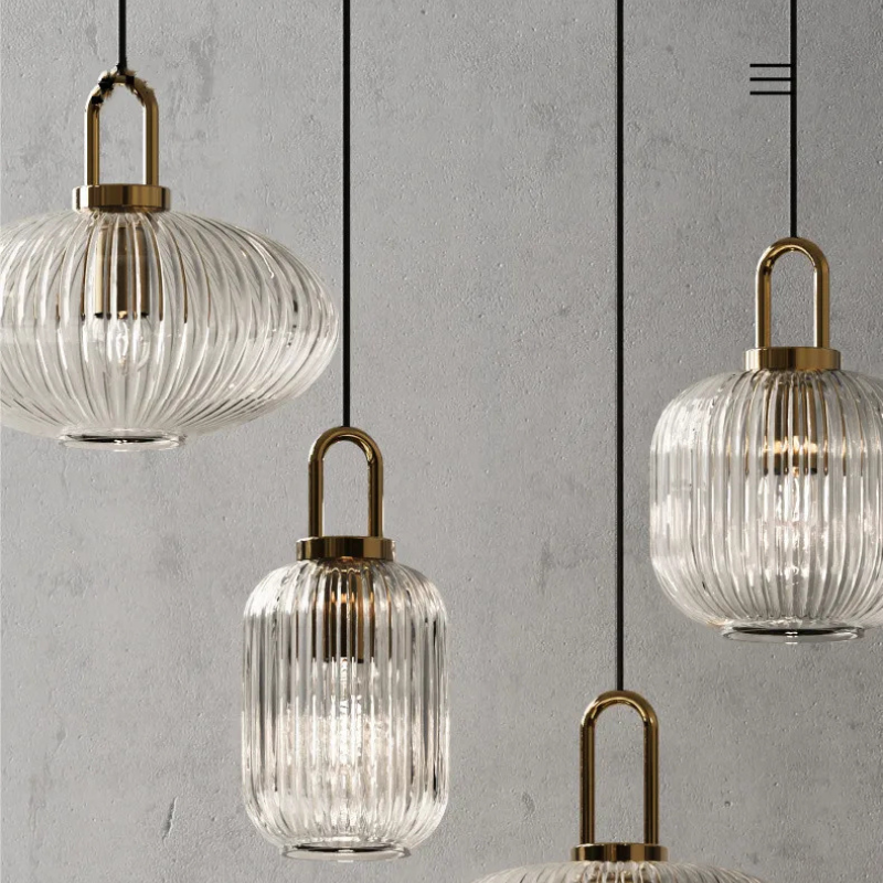 Inès Ribbed Glass Ridge Pendant
