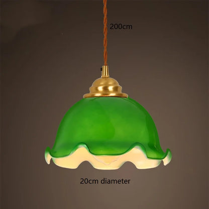 Amélie Vintage Green Glass Pendant Light