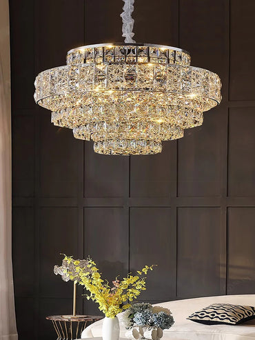 Isabelle Oval Crystal Pendant Chandelier