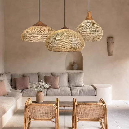 Sophie Wabi Sabi Rattan Pendant Lamp E27 Boho Dining Light