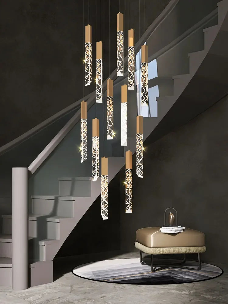 Sophie Spiral Crystal LED Staircase Chandelier