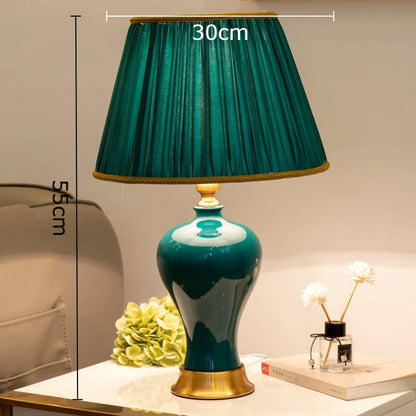 Adeline Retro Ceramic Fabric Table Lamp