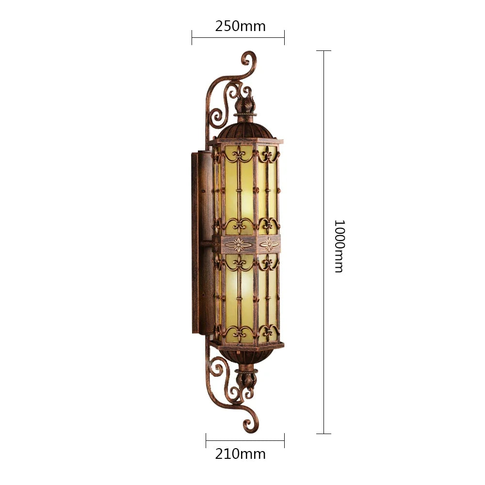 Camille Retro Gold Waterproof Aluminum LED Outdoor Wall Lamp E27