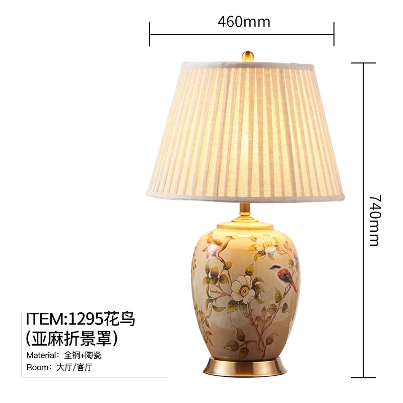 Large Ceramic LED Table Lamp for Living Room and Bedroom Decor