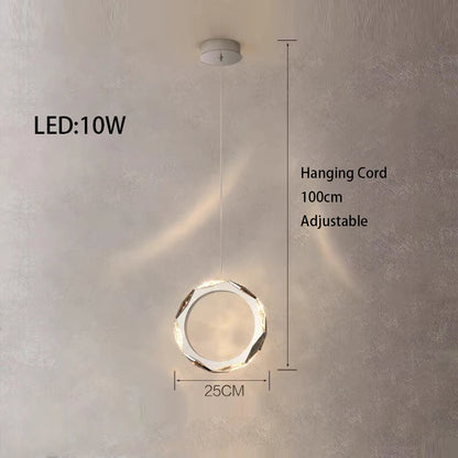 Élodie 2025 Modern Ring Crystal LED Dimmable Ceiling Chandelier Silver Decor Light