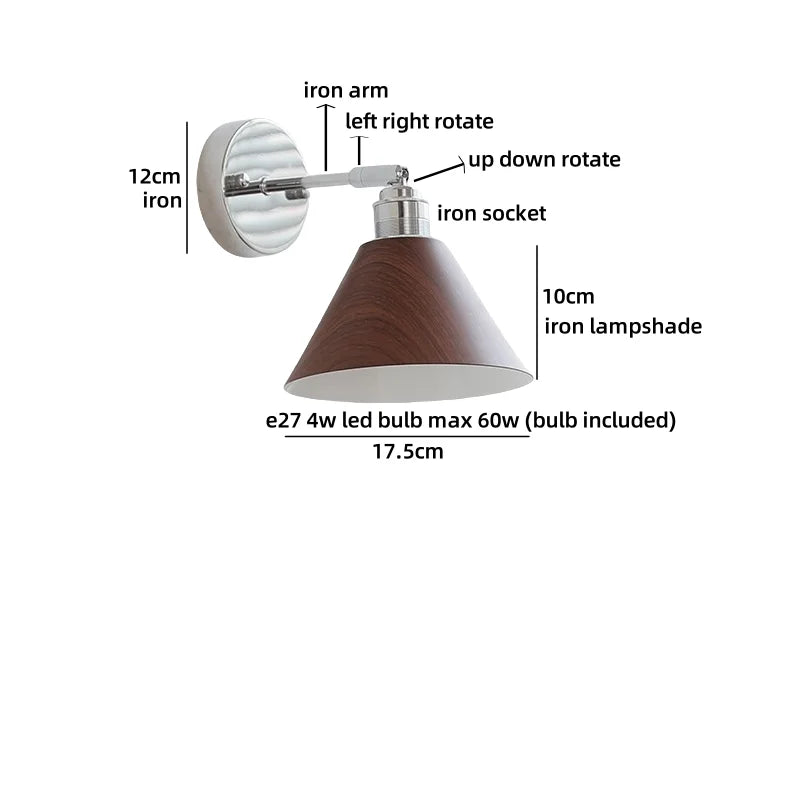 Camille Modern Glass Iron LED Wall Lamp Rotate Design