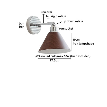 Camille Modern Glass Iron LED Wall Lamp Rotate Design