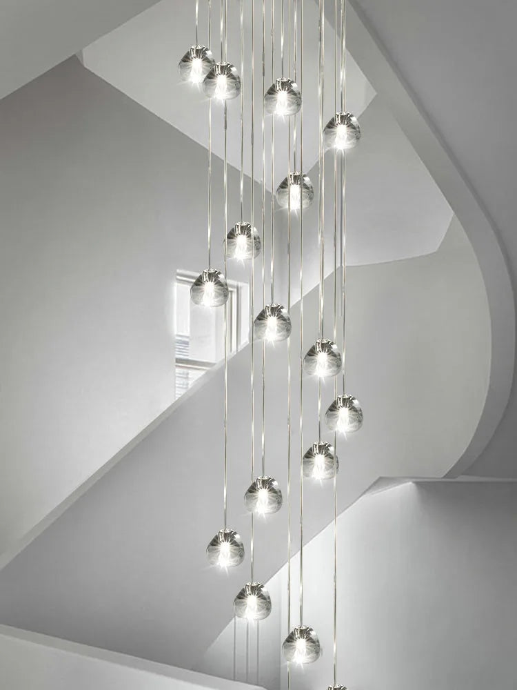 Seraphine Crystal Spiral Staircase Chandelier for Luxury Loft Interiors