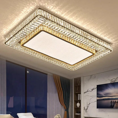 Isabella Luxury Gold Crystal LED Ceiling Light with Remote
