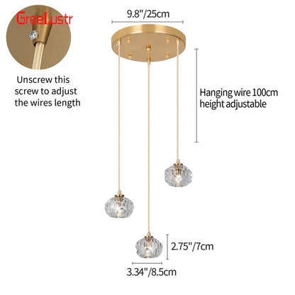Clara Crystal Charm Pendant Light