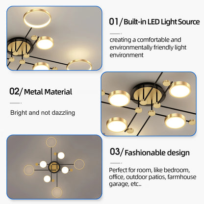 Auriane Nordic Gold Black LED Ceiling Pendant Light