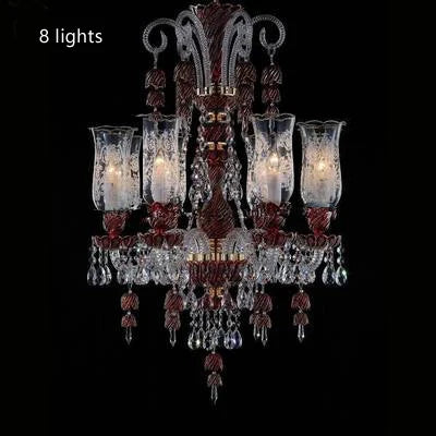 Long Clear Glass Chandelier for Living Room and Study Room