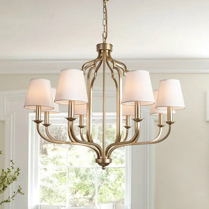 Éloise Retro Iron Fabric Shade Chandelier Ceiling Light