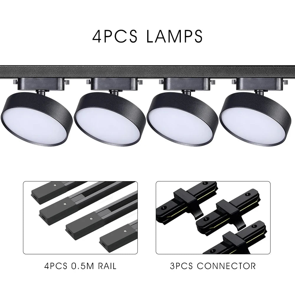 Lucie LED Track Light Adjustable Spotlight Rail Fixture