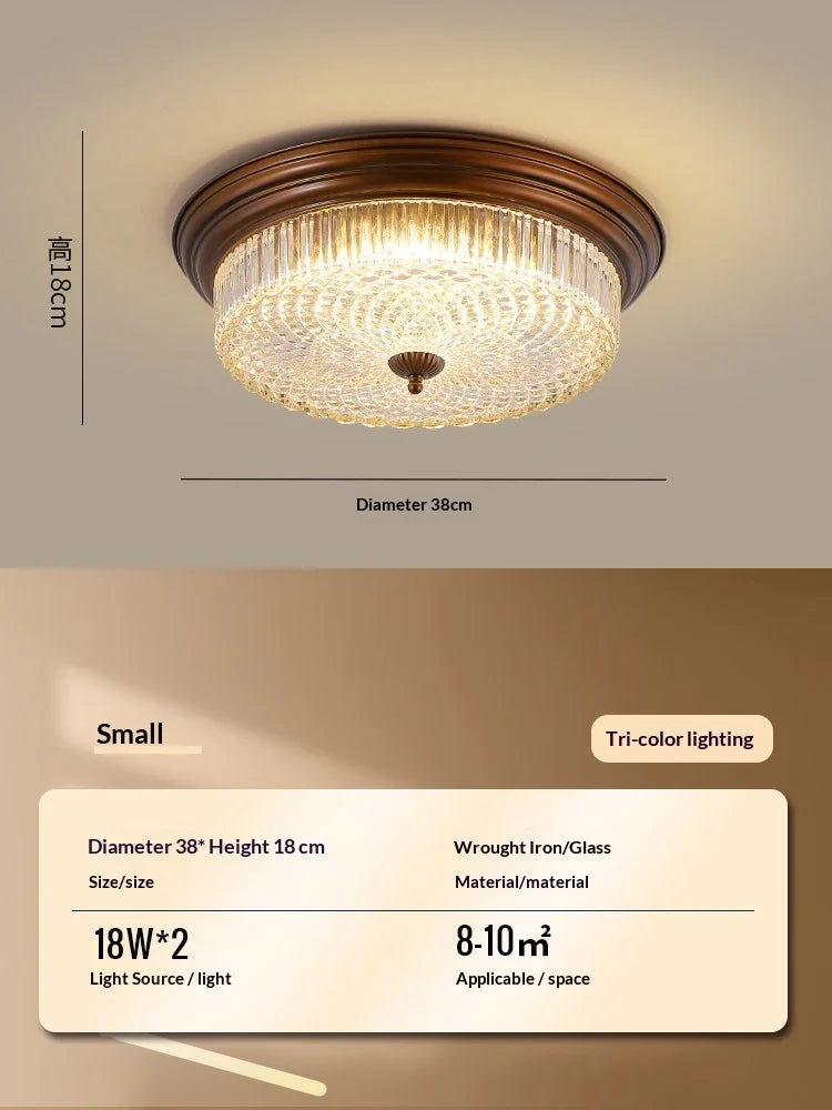 Geneviève Retro Ceiling Lamp Glass Metal Ambient Light