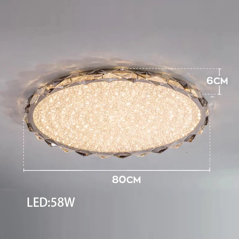 Élodie 2025 Modern Ring Crystal LED Dimmable Ceiling Chandelier Silver Decor Light