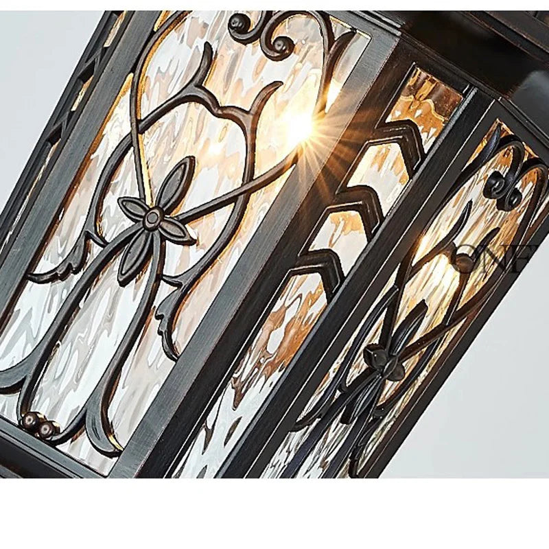 Sophie Outdoor Retro Ceiling Light Yellow Glass Waterproof