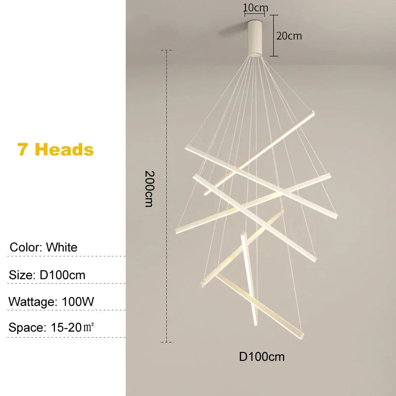 Élise Modern LED Stair Long Ceiling Chandelier