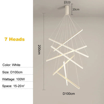 Élise Modern LED Stair Long Ceiling Chandelier